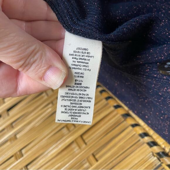 We The Free Midnight Blue Knit Cardigan duster with copper rose shimmer medium - Picture 11 of 13